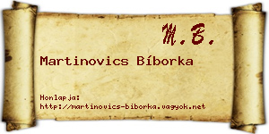 Martinovics Bíborka névjegykártya