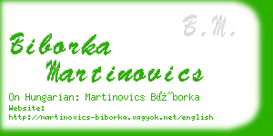 biborka martinovics business card